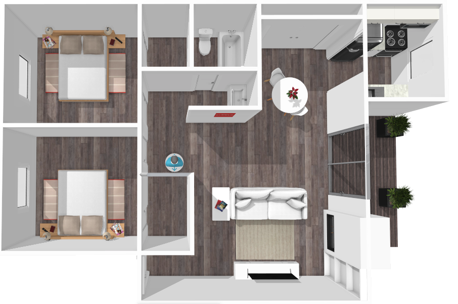Floor plan image of Bowie 2 Bed
