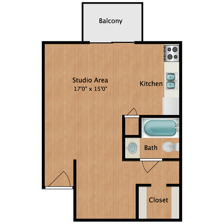 Floor plan image of Bowie Studio