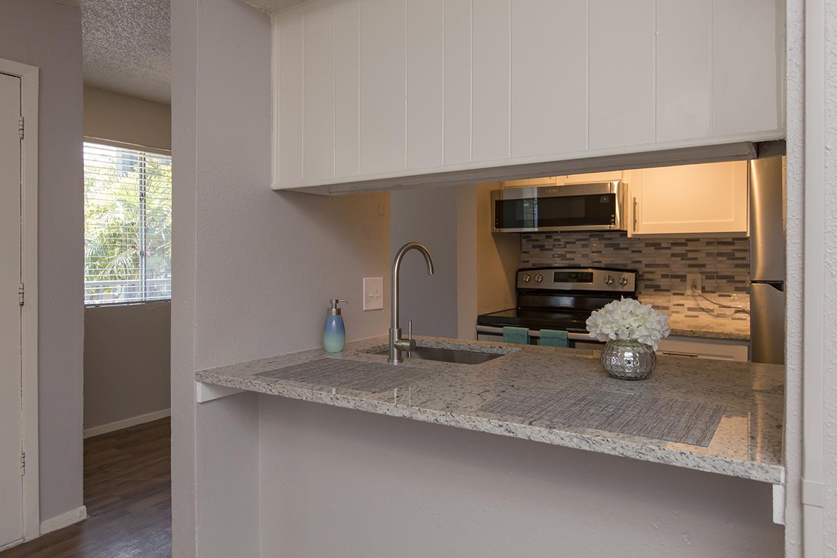 a kitchen with a sink and a window