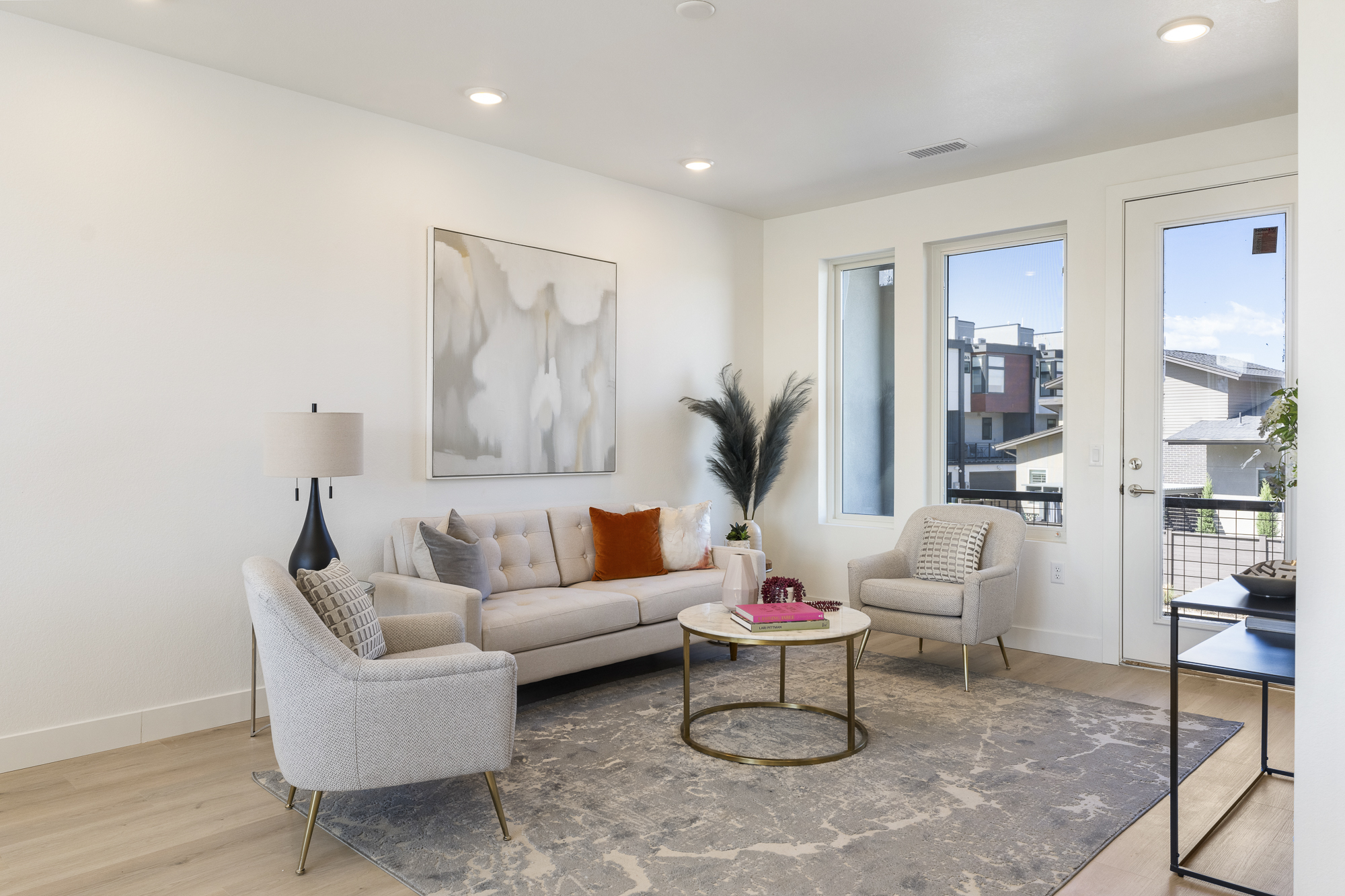 Oneida Side Living Room with Balcony