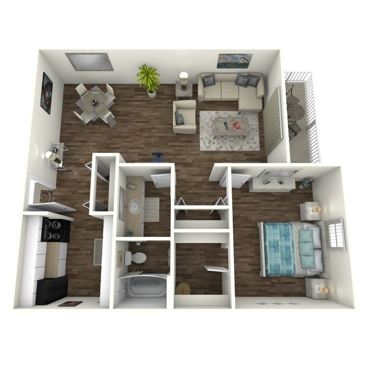 Floor plan image of 1 Bed 1 Bath