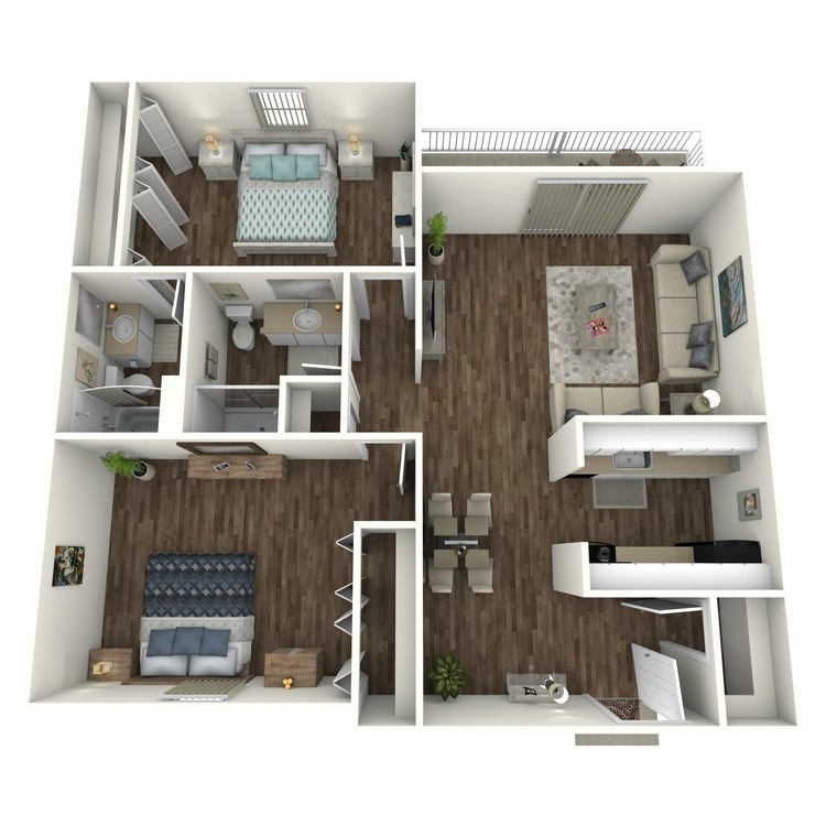 Floor plan image of 2 Bed 2 Bath