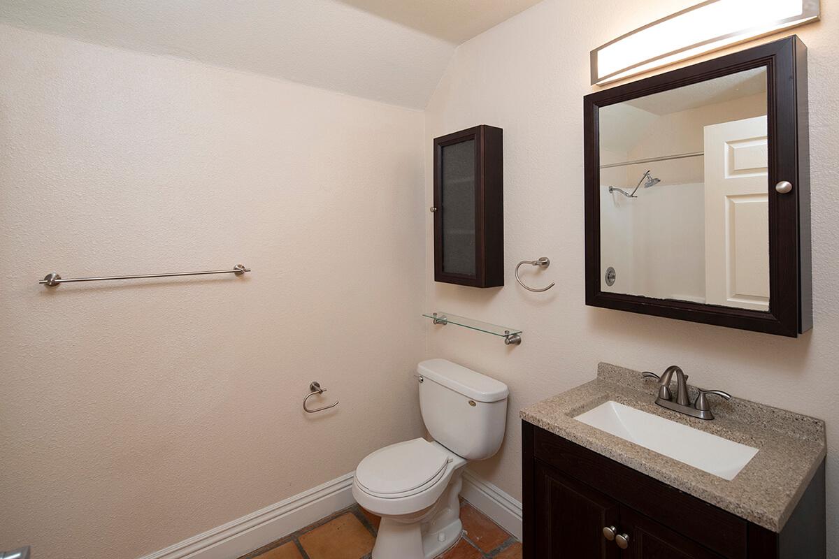 a white sink sitting under a mirror