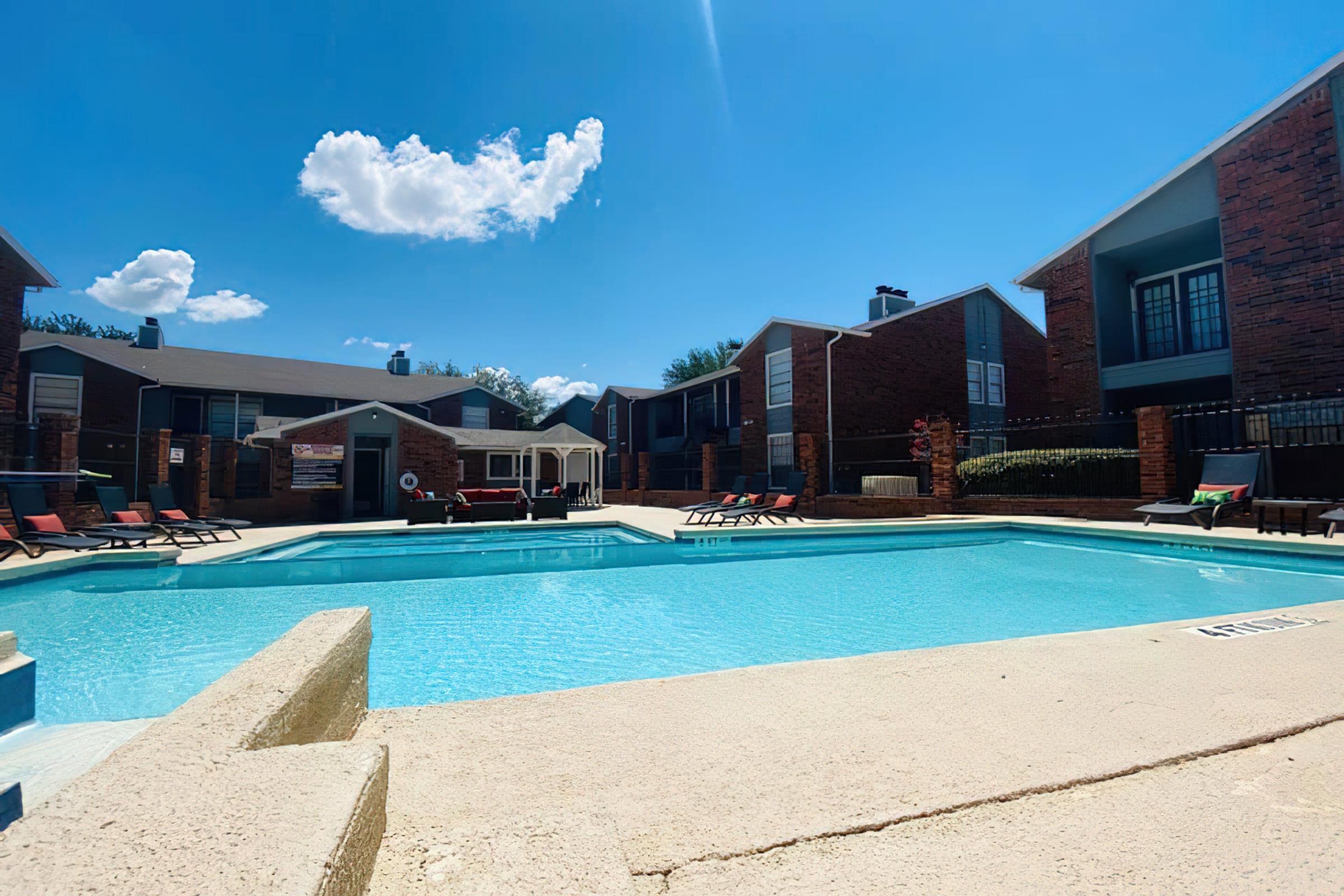 a blue pool of water