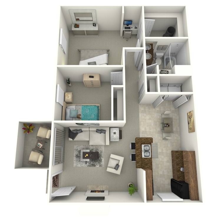 Floor plan image of 2 Bedroom 1 Bathroom Classic (S)