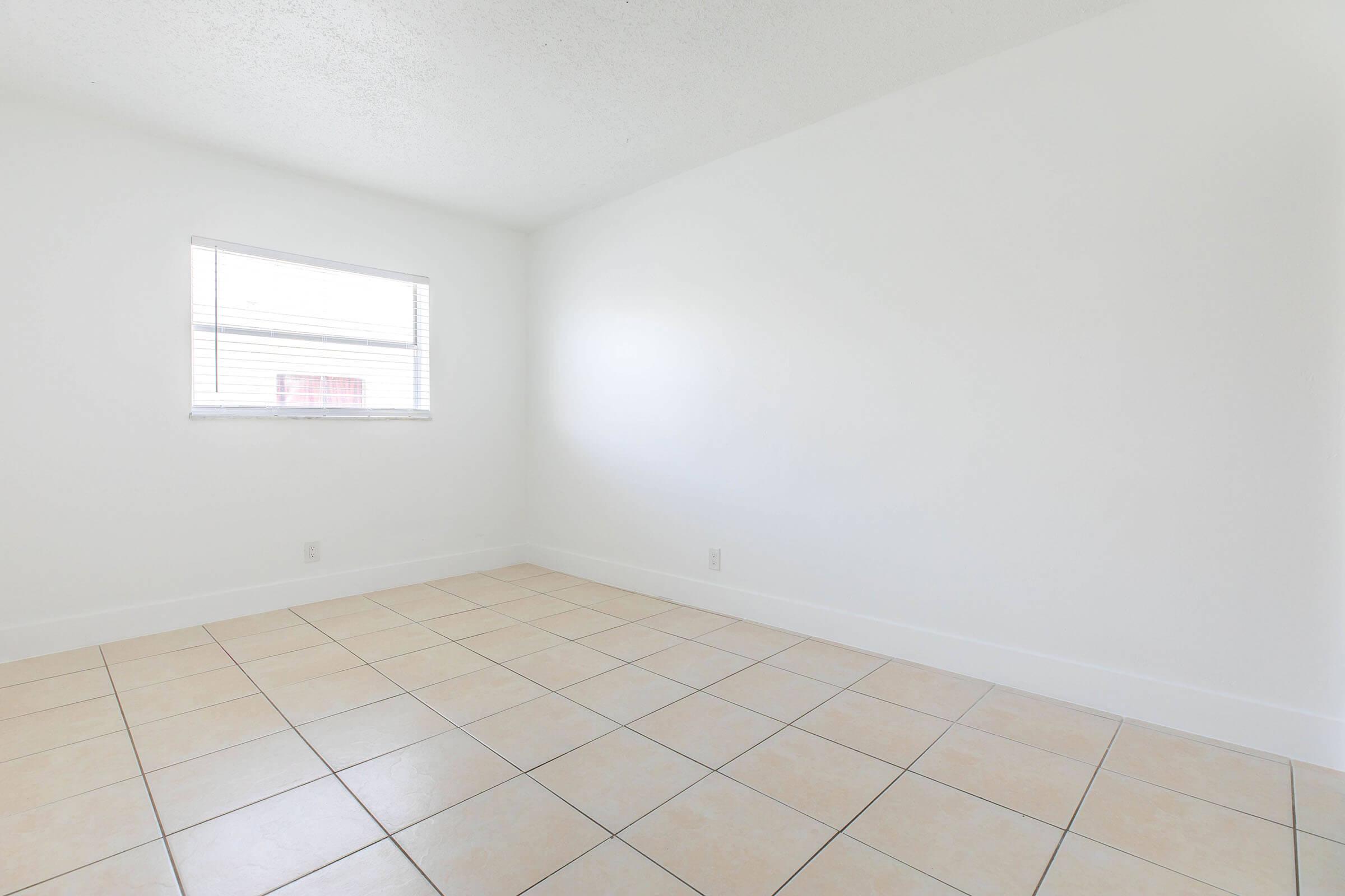 a room with a tiled floor