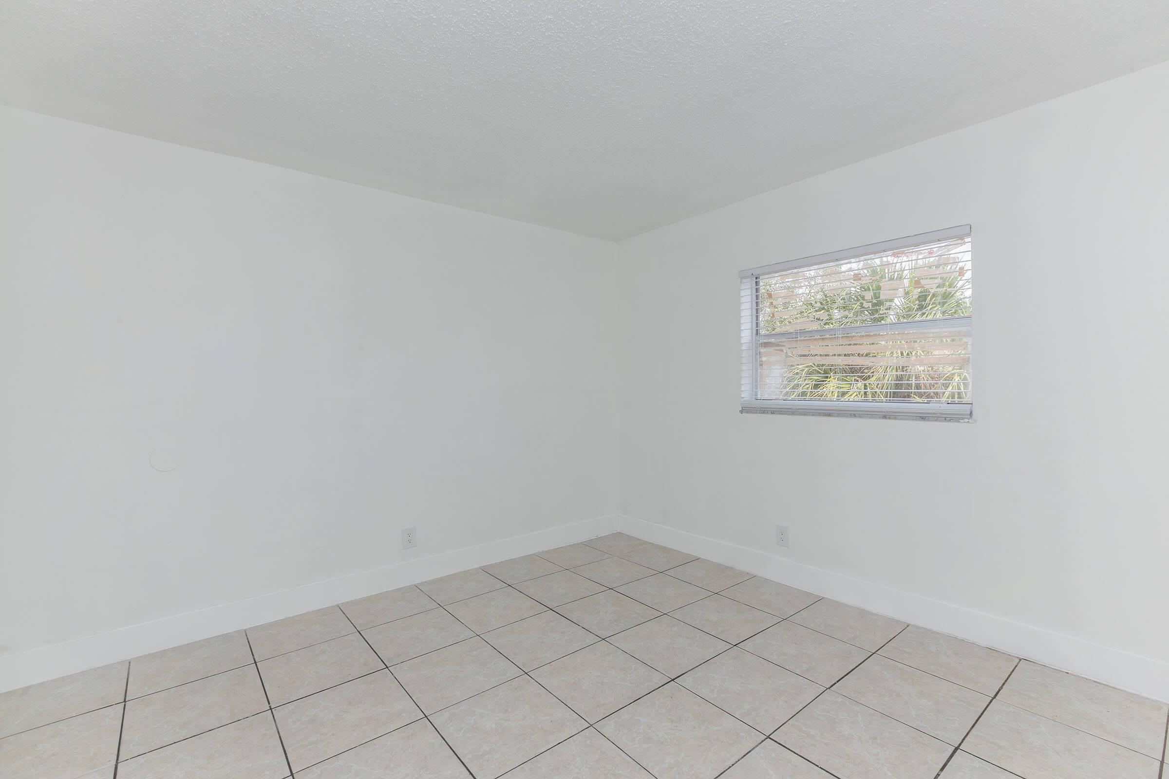 a room with a tiled floor