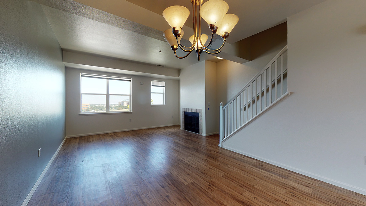 a room with a wood floor