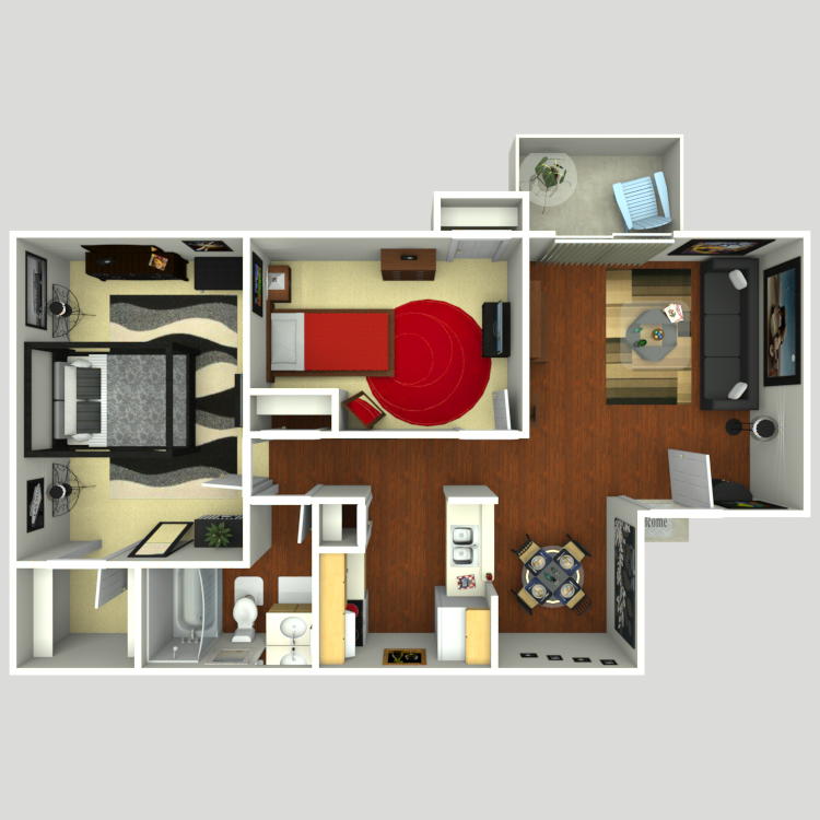Floor plan image of 2 Bed 1 Bath