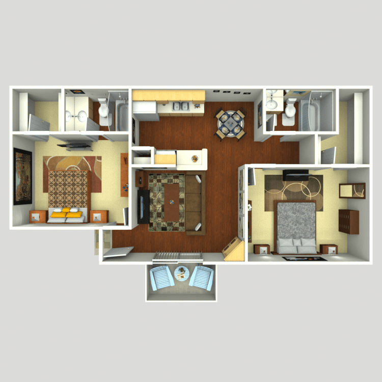 Floor plan image of 2 Bed 2 Bath