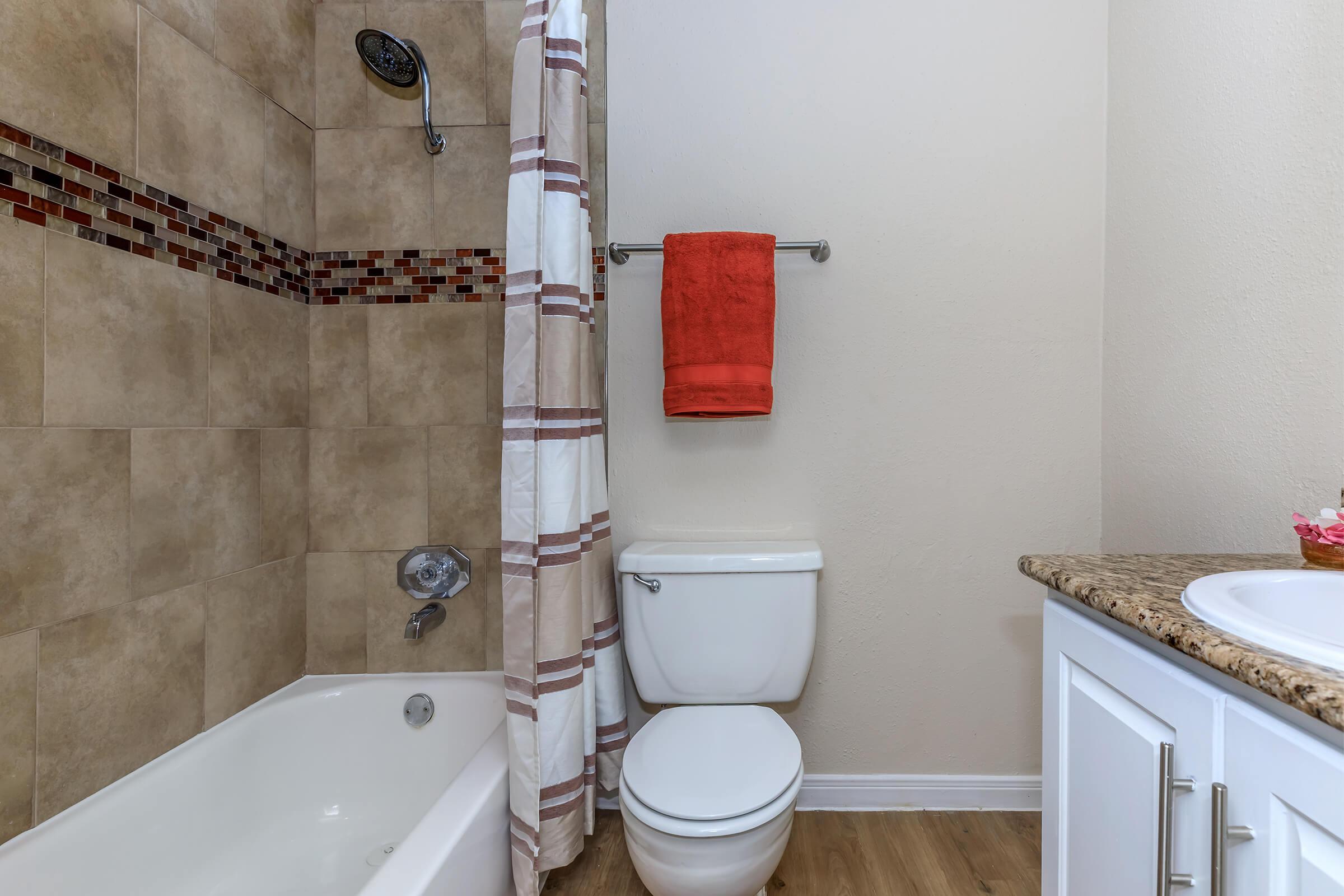 a shower that has a sink and a mirror