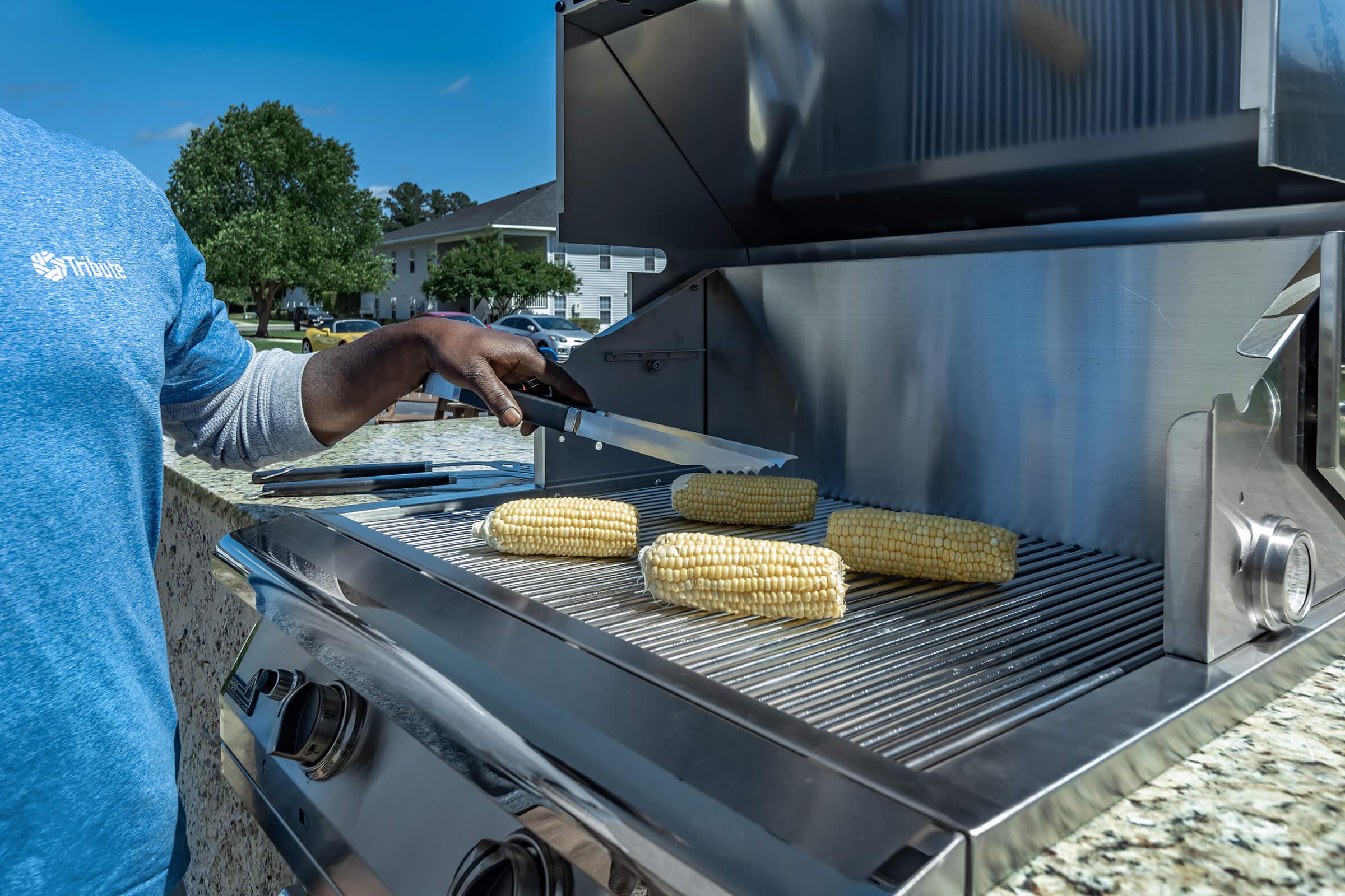 a man that is cooking some food