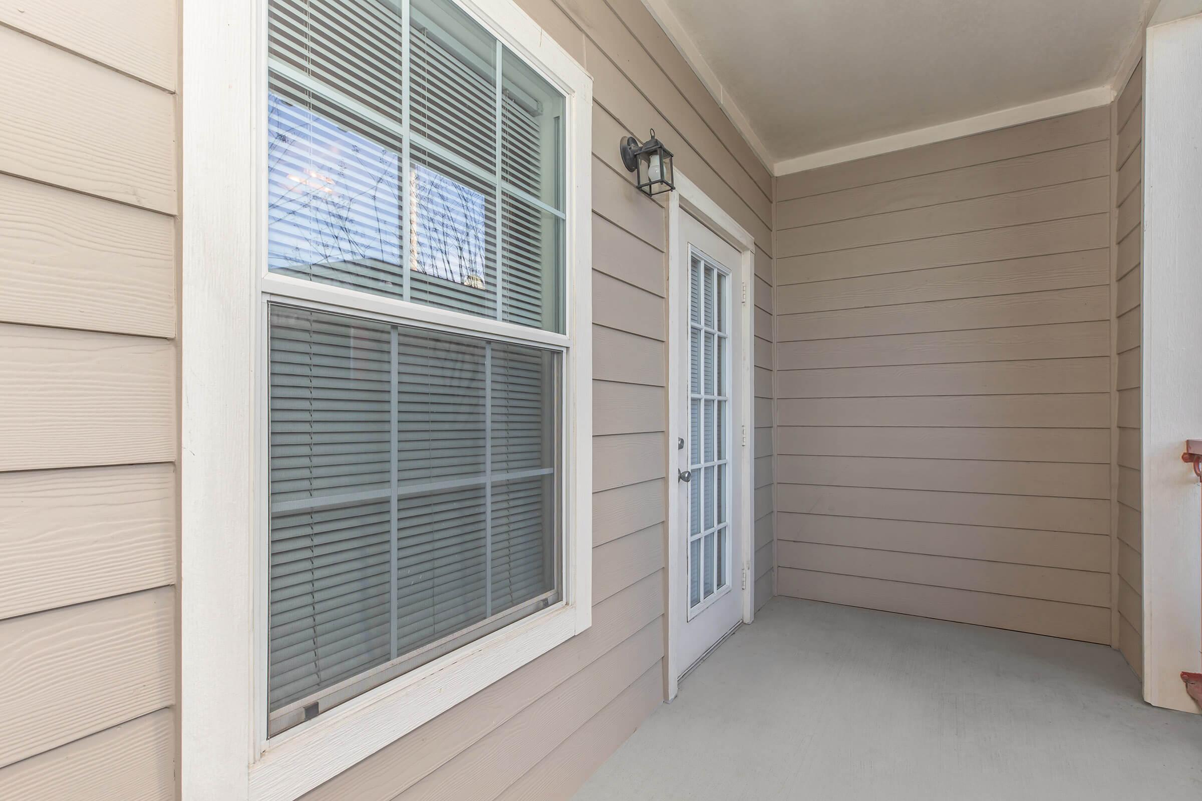 a room with a large window