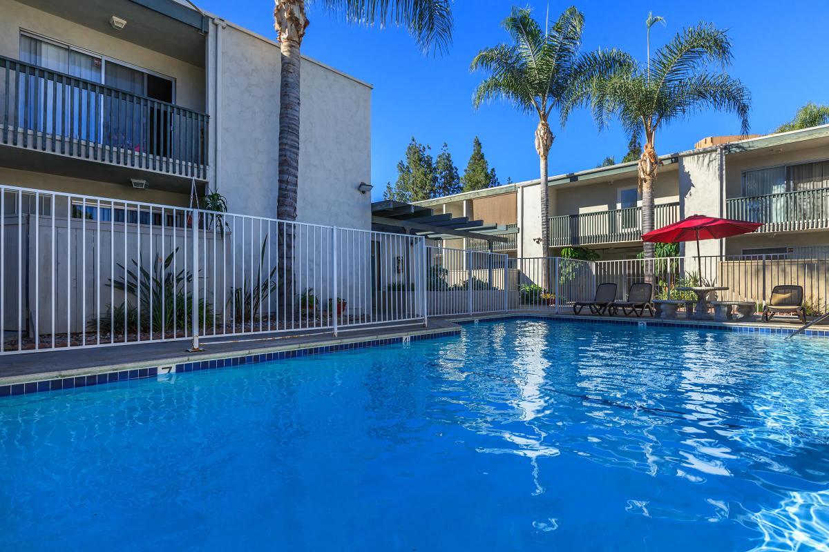 a house with a large pool of water