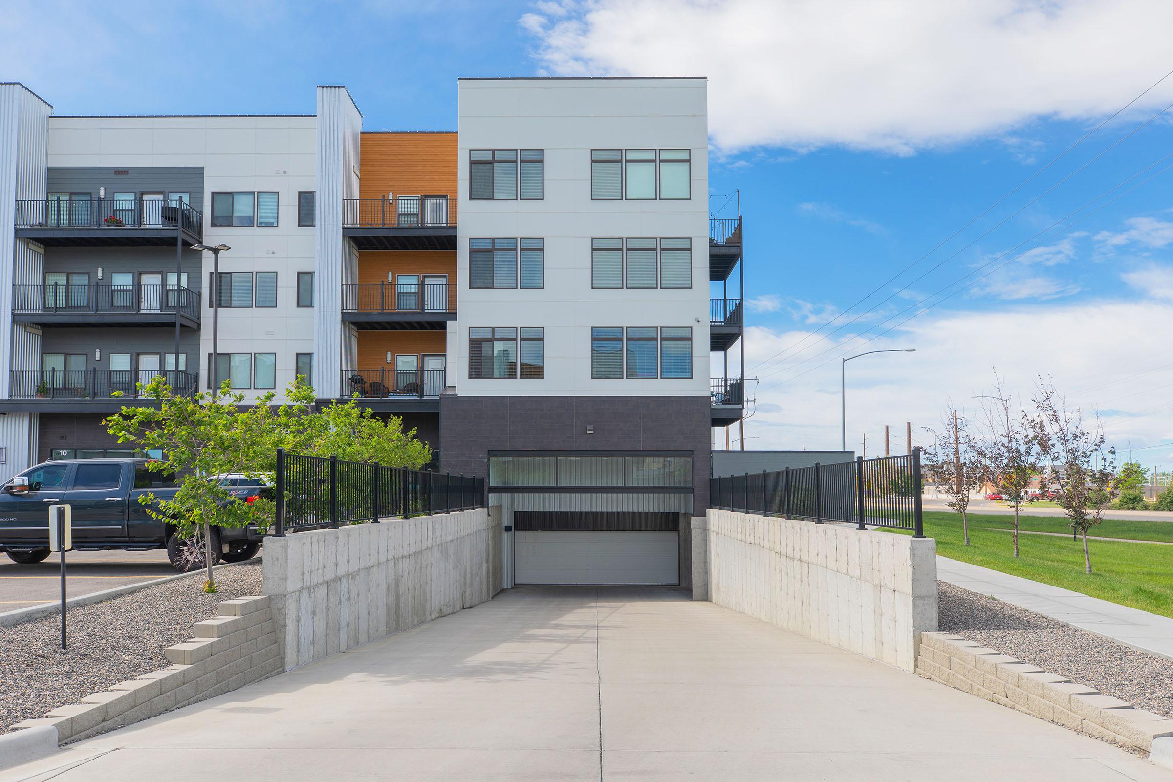 a building next to a fence