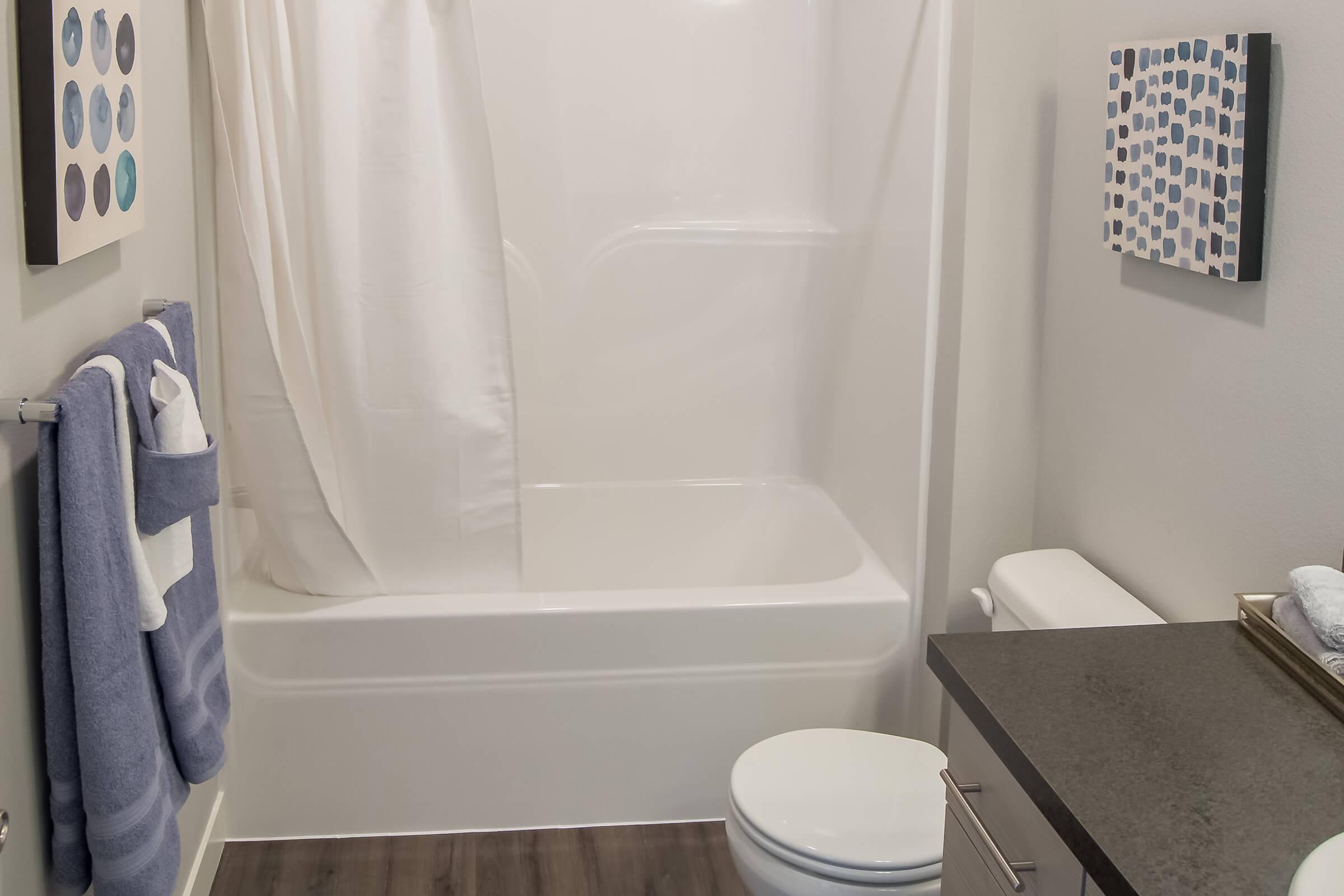 a view of the shower and tub