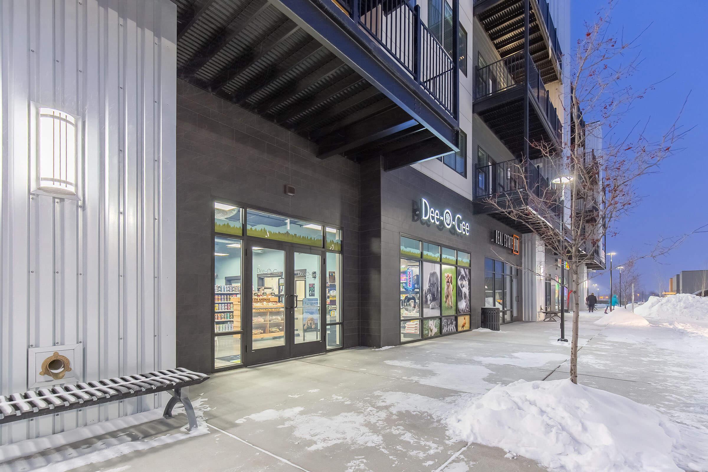 a building covered in snow