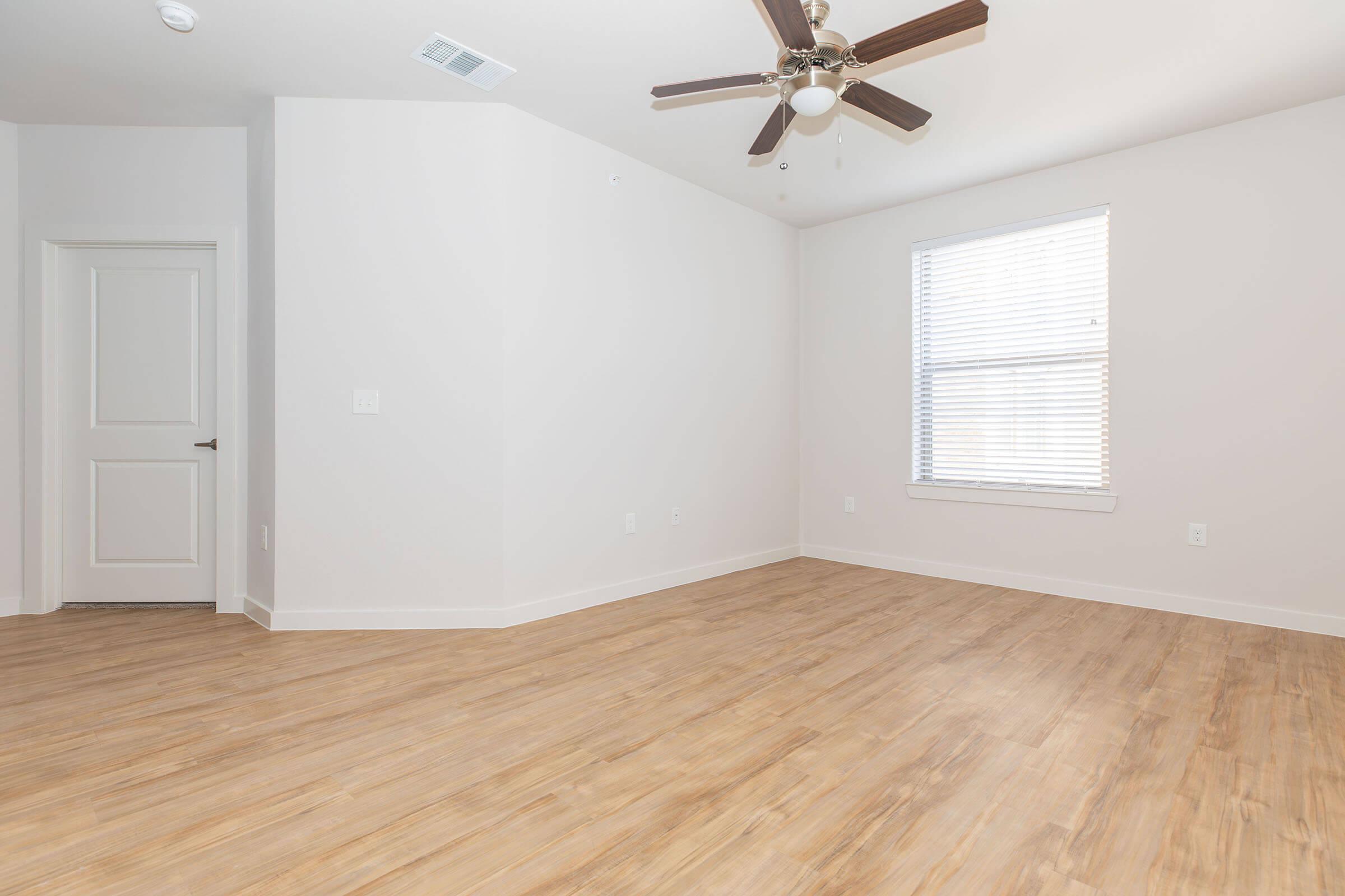 a room with a wood floor