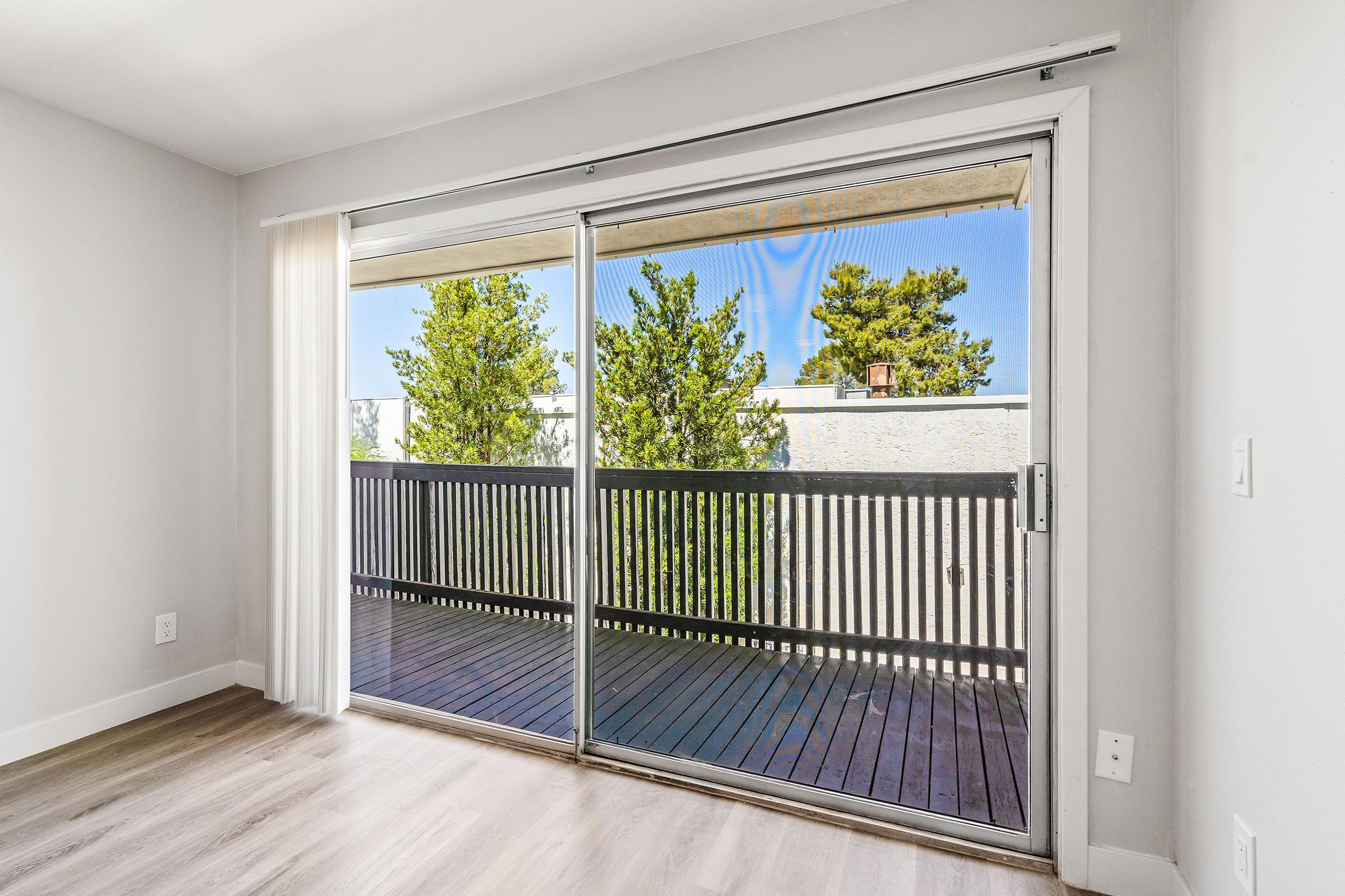 a room with a large window