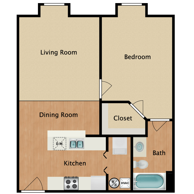 Floor plan image of 1 Bed Traditional