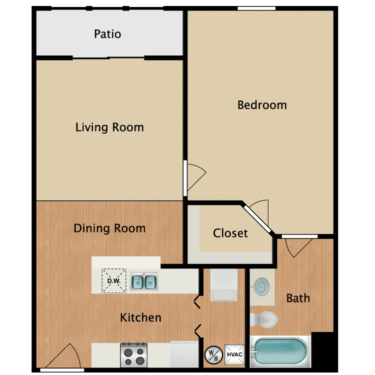 Floor plan image of 1 Bed Deluxe