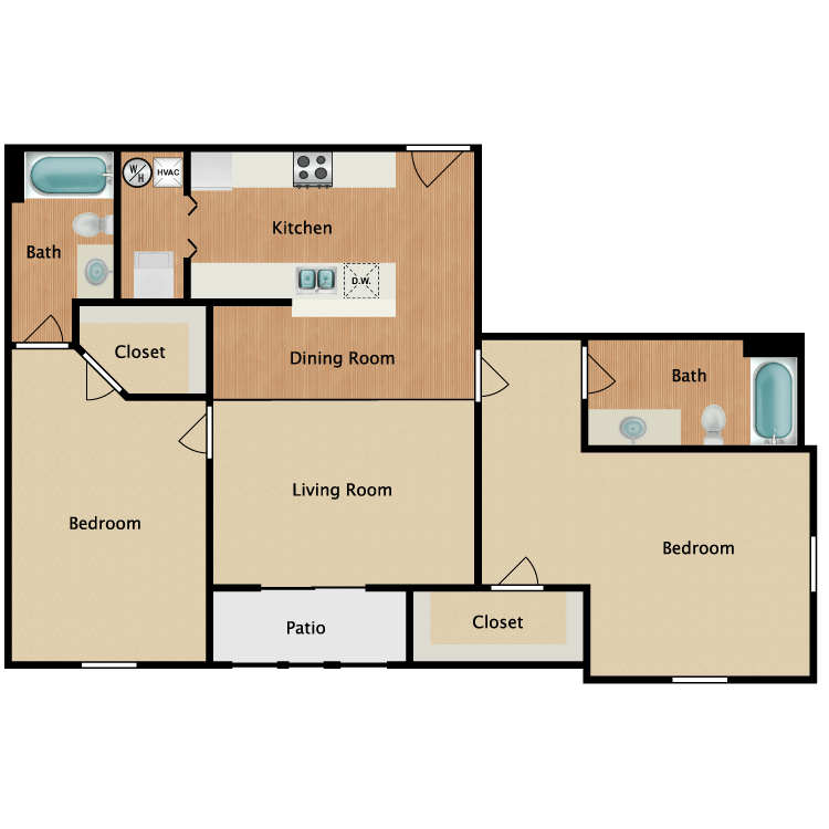 Floor plan image of 2 Bed Deluxe