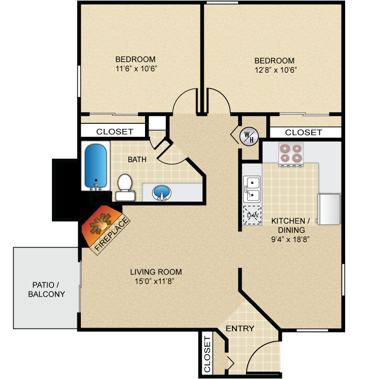 Floor plan image of B1 Santa Cruz