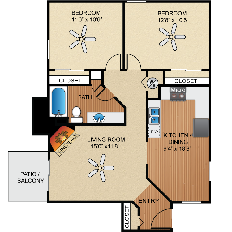 Floor plan image of B1 Santa Cruz *UPGRADED*
