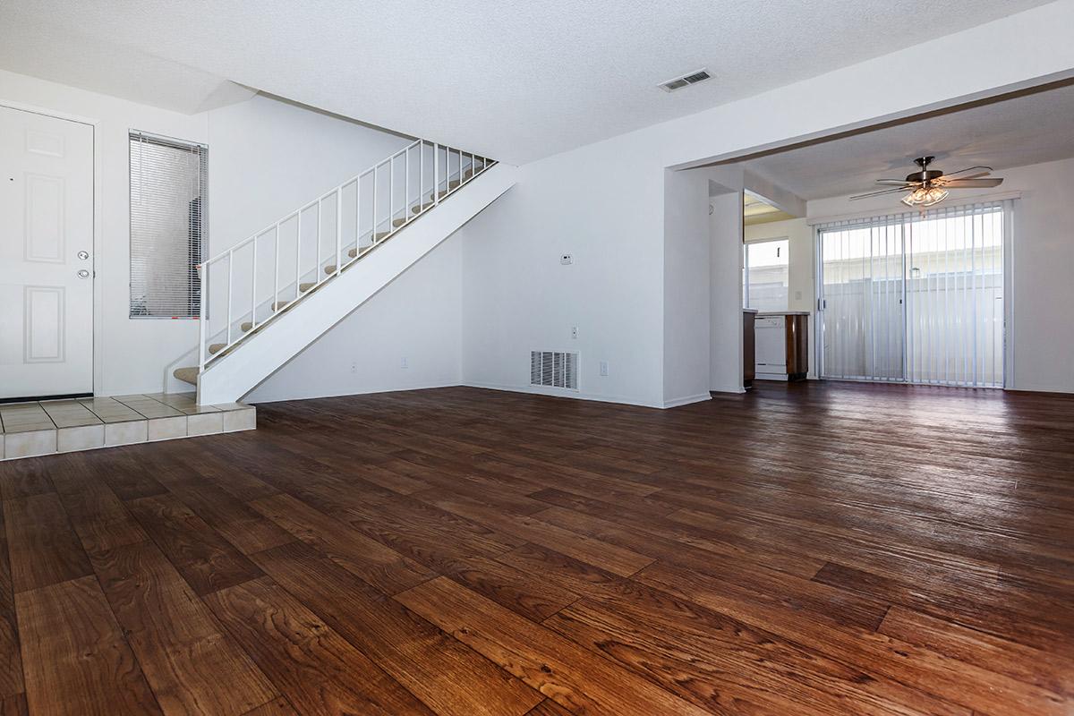 Living room with stairs