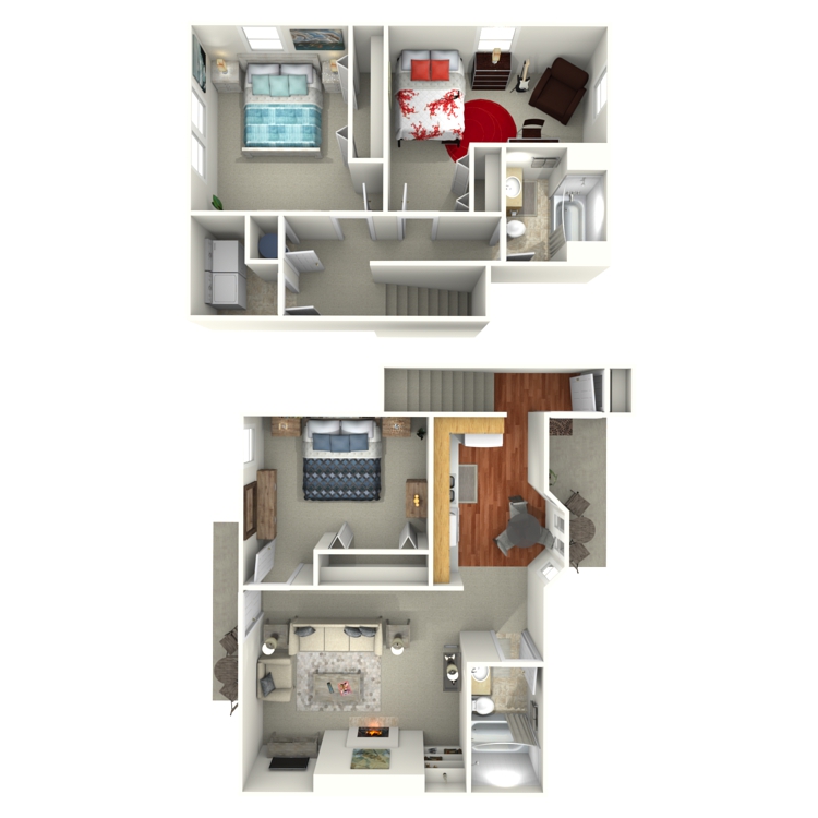 Floor plan image of 3 Bed 2 Bath House Upstairs