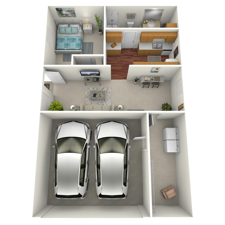 Floor plan image of 1 Bed 1 Bath in Triplex
