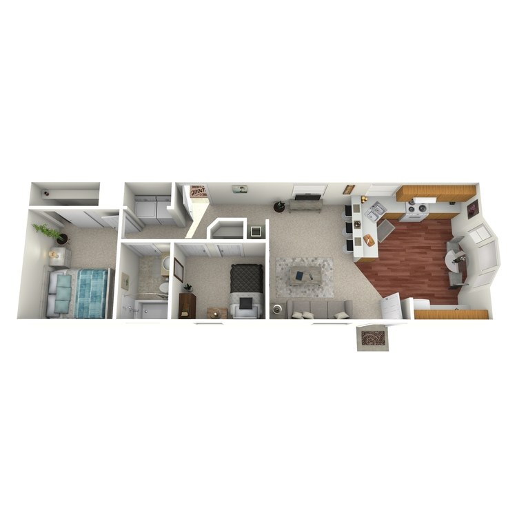 Floor plan image of 2 Bed 1 Bath Modular