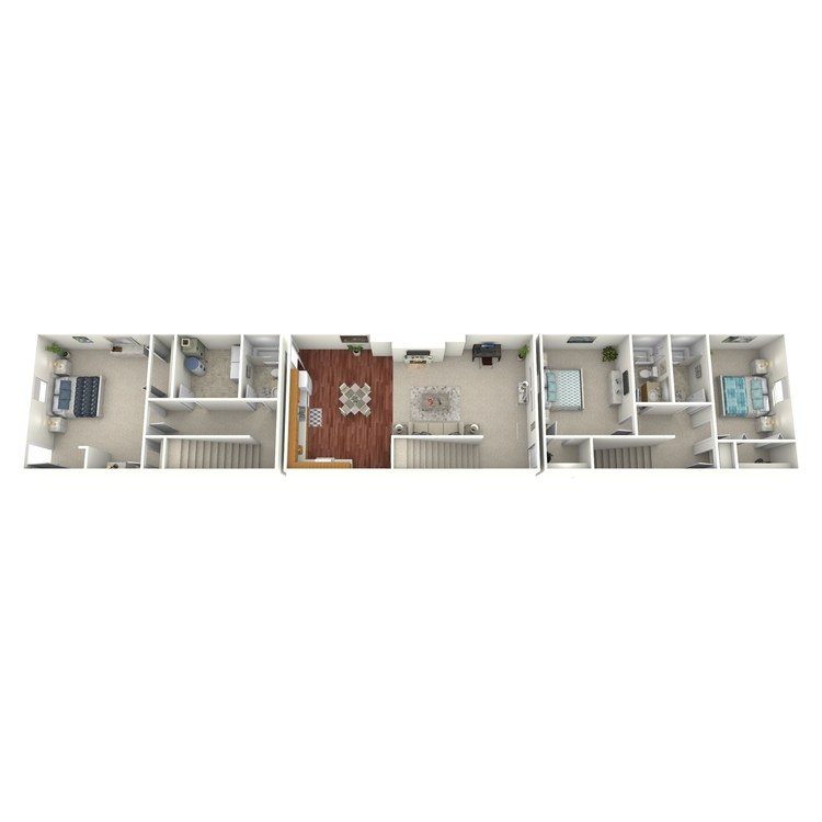 Floor plan image of 3 Bed 3 Bath Amaryllis Townhouse