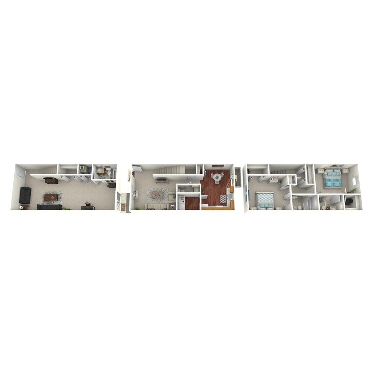 Floor plan image of 2 Bed 3.5 Bath Walkout Basement