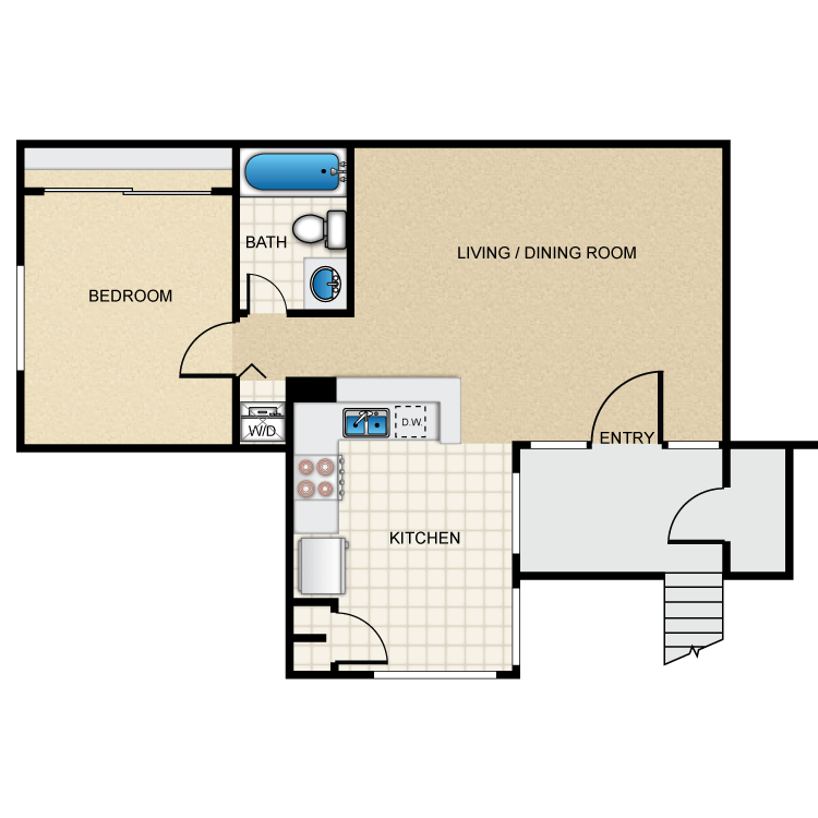 Floor plan image of 1 Bed 1 Bath B