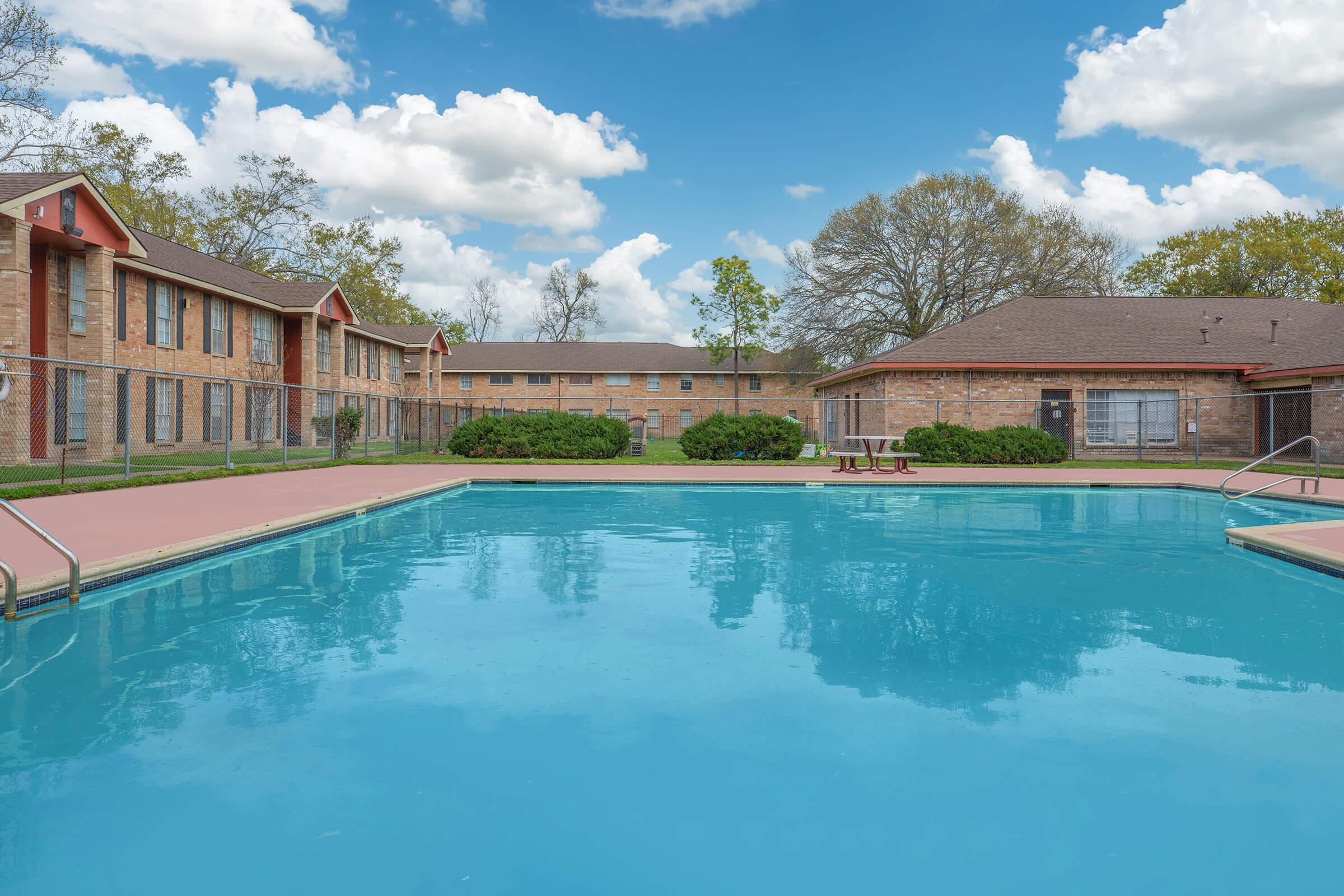 a small house in a pool of water