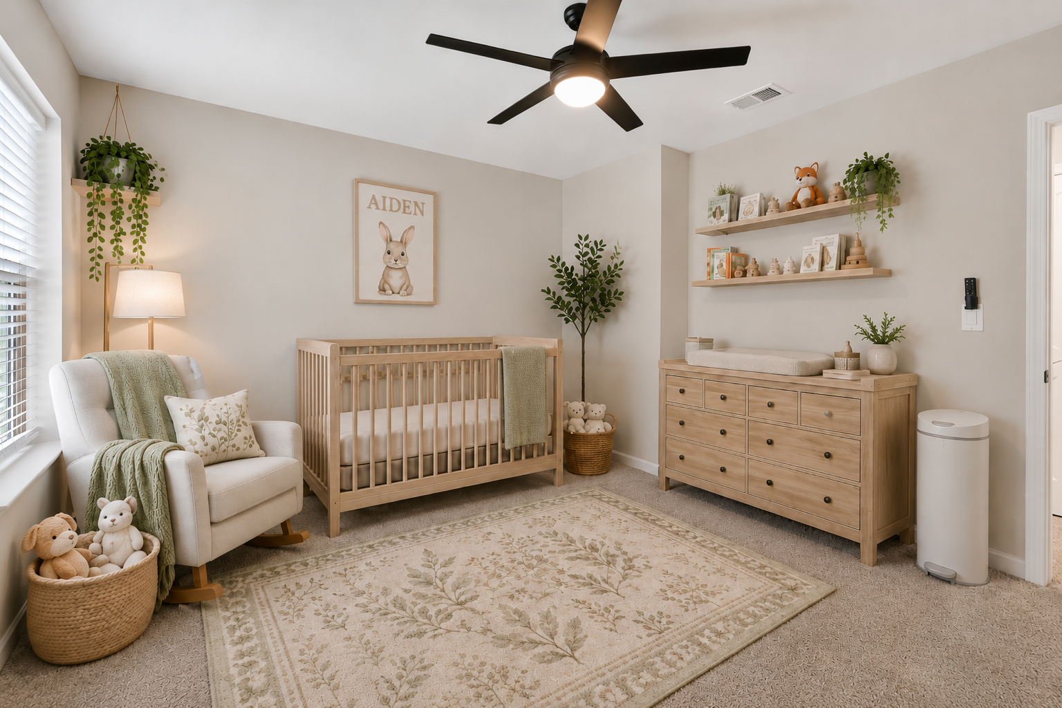 Discover your dream nursery, blending cozy elegance with modern touches, perfect for nurturing your little ones in a serene and stylish environment.