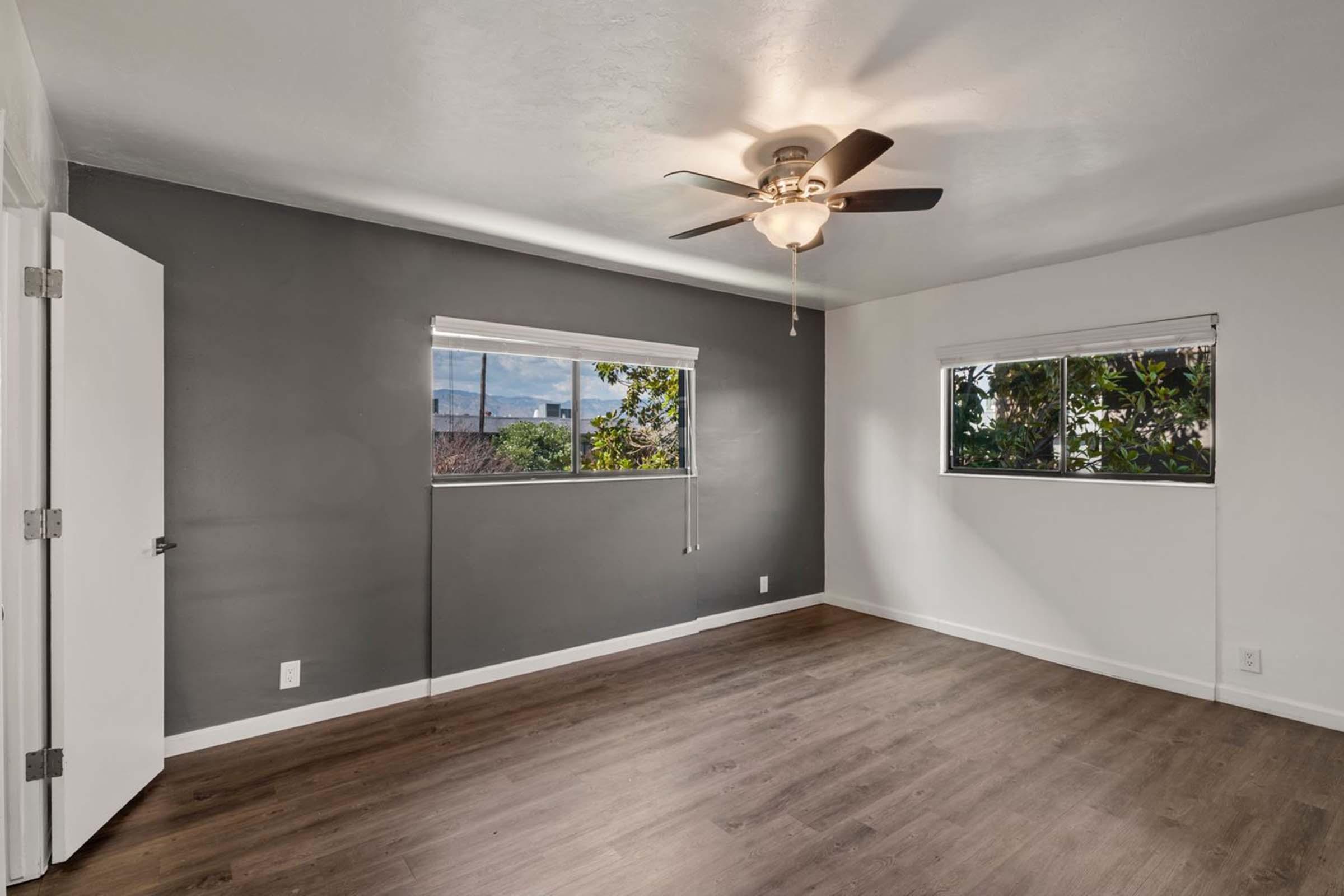 a room with a wood floor