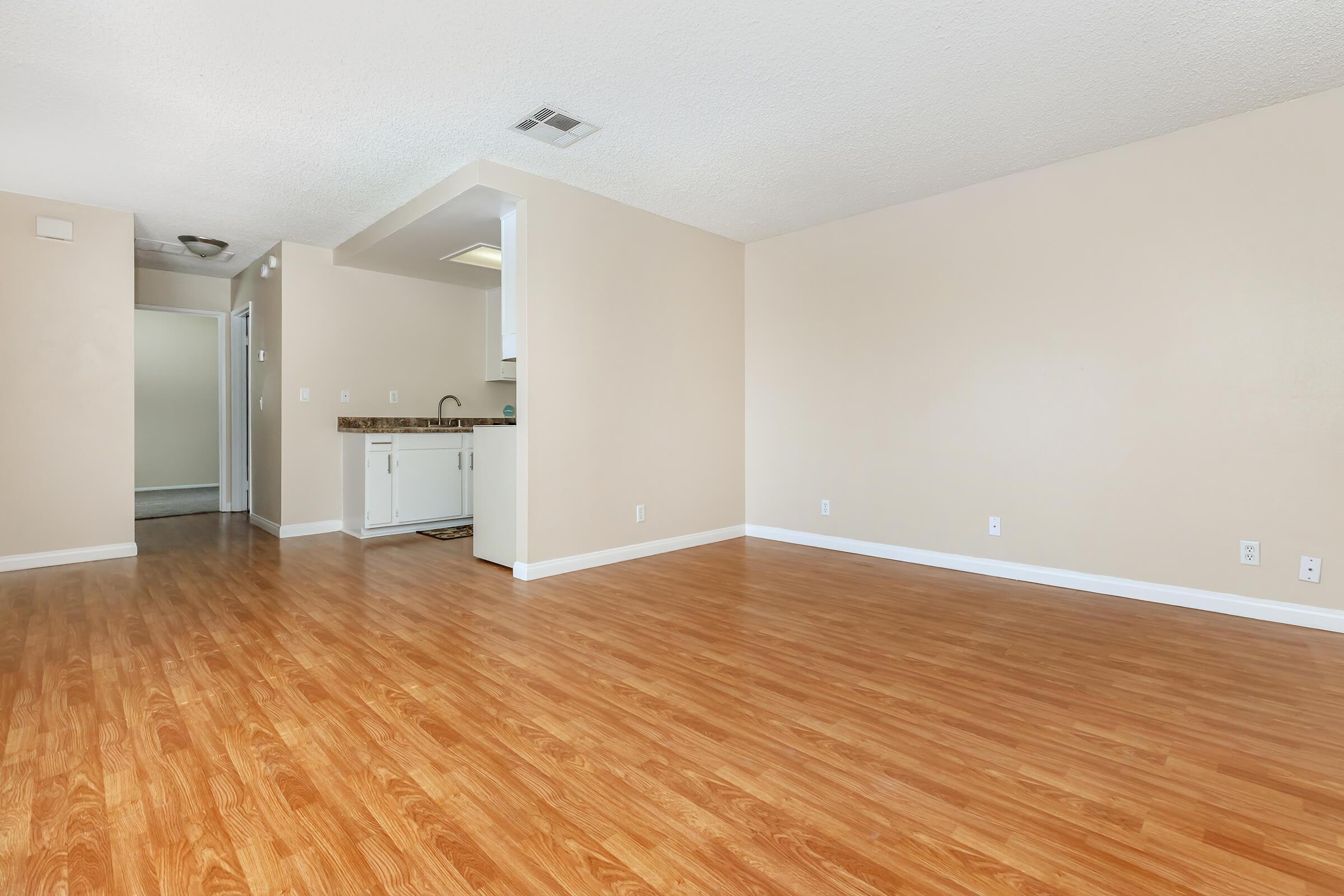 a room with a wood floor