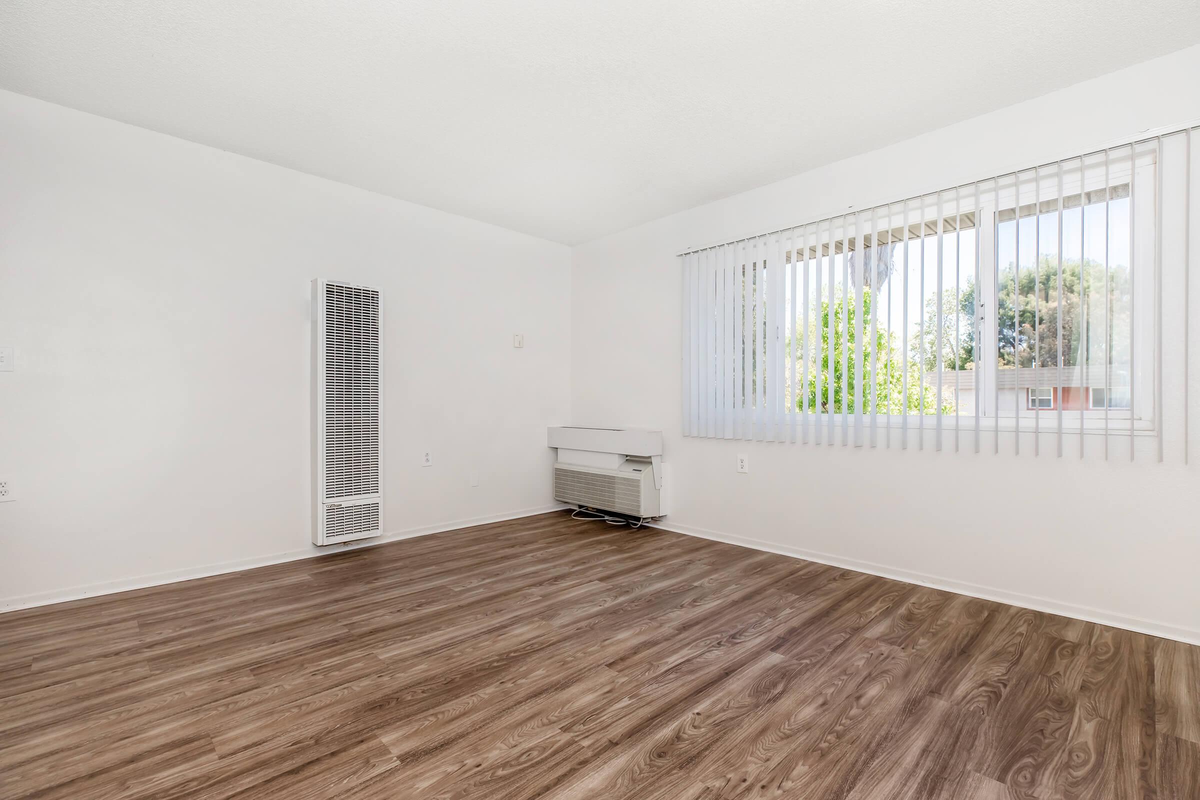 a room with a wood floor