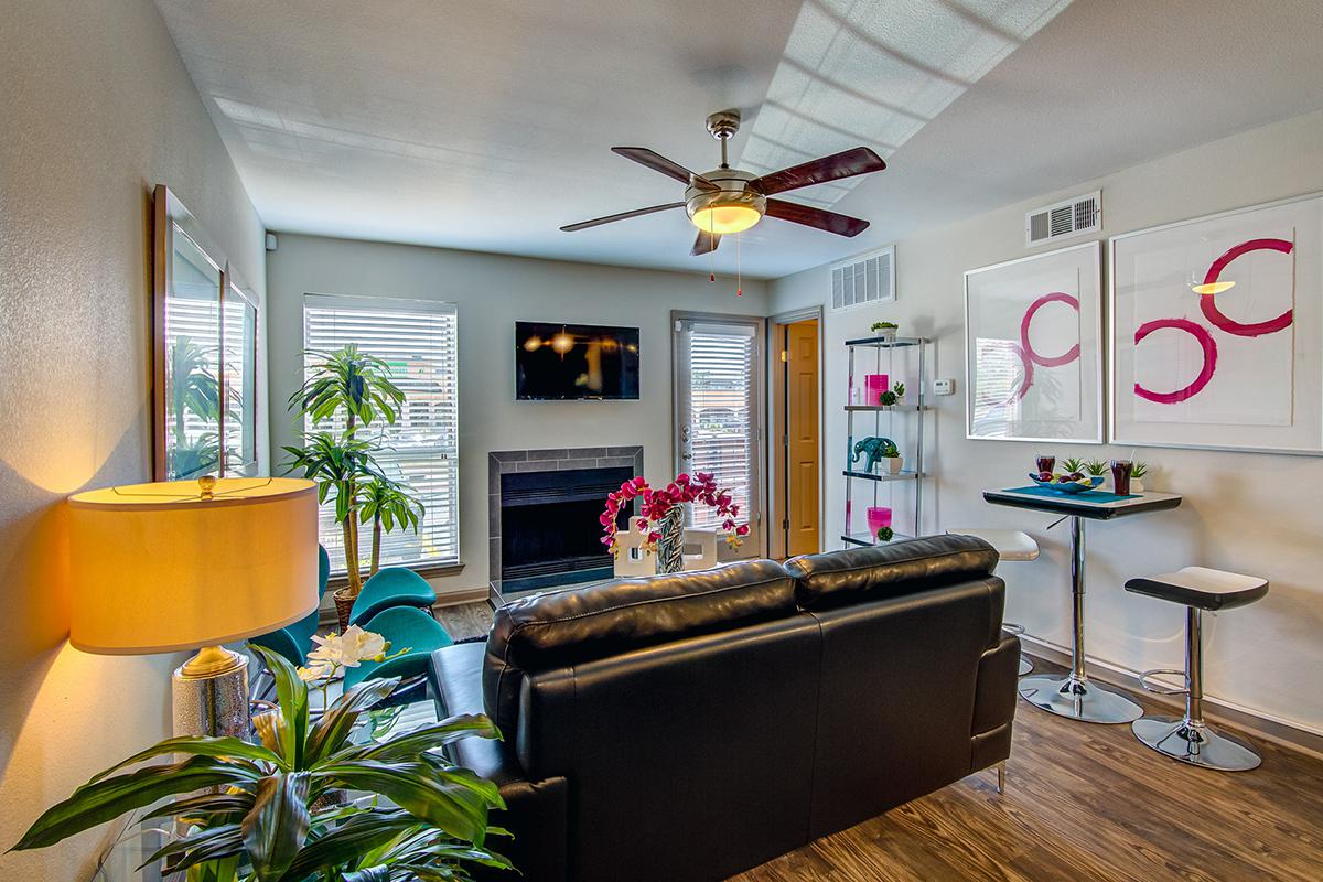 a living room filled with furniture