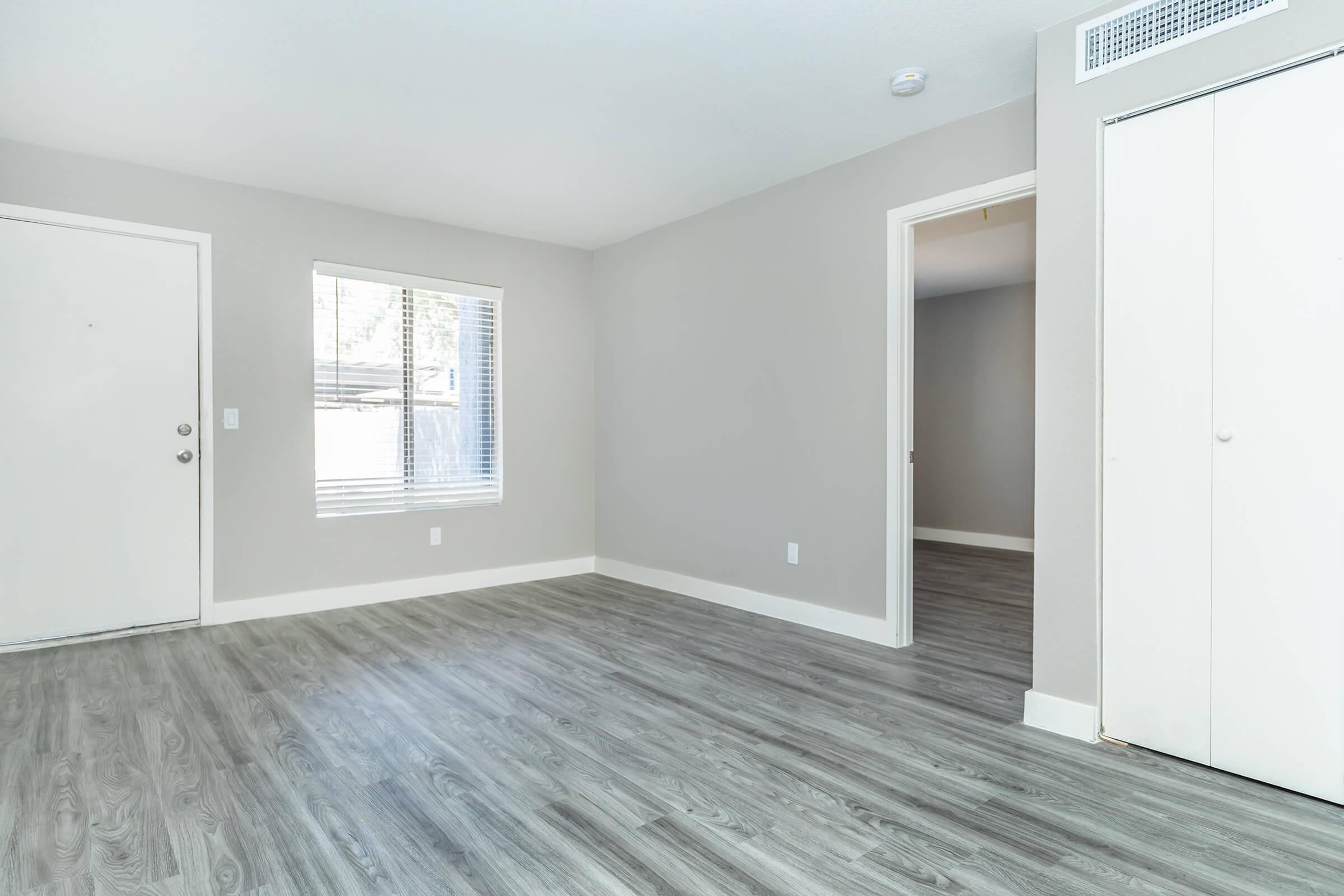 Clean modern living room entrance and window