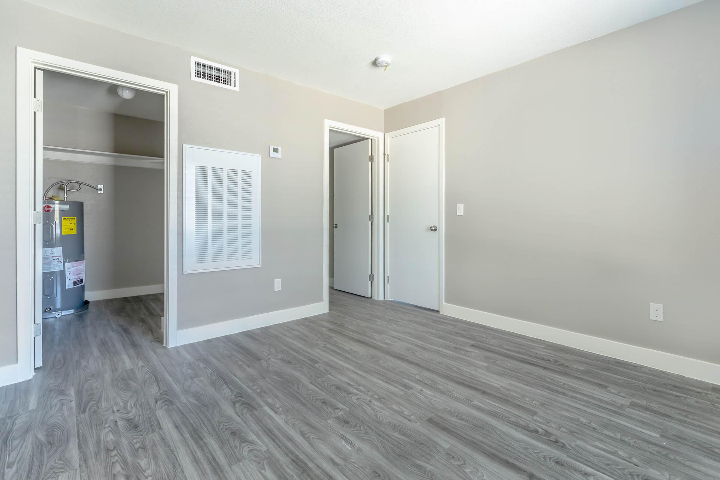 Clean spacious bedroom floor plan with attached bathroom and walk in closet