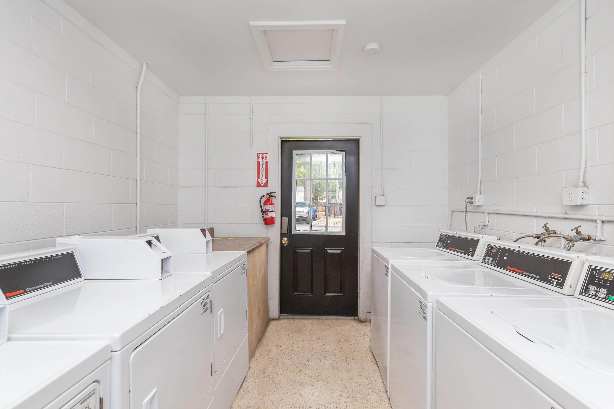 a kitchen with a large window