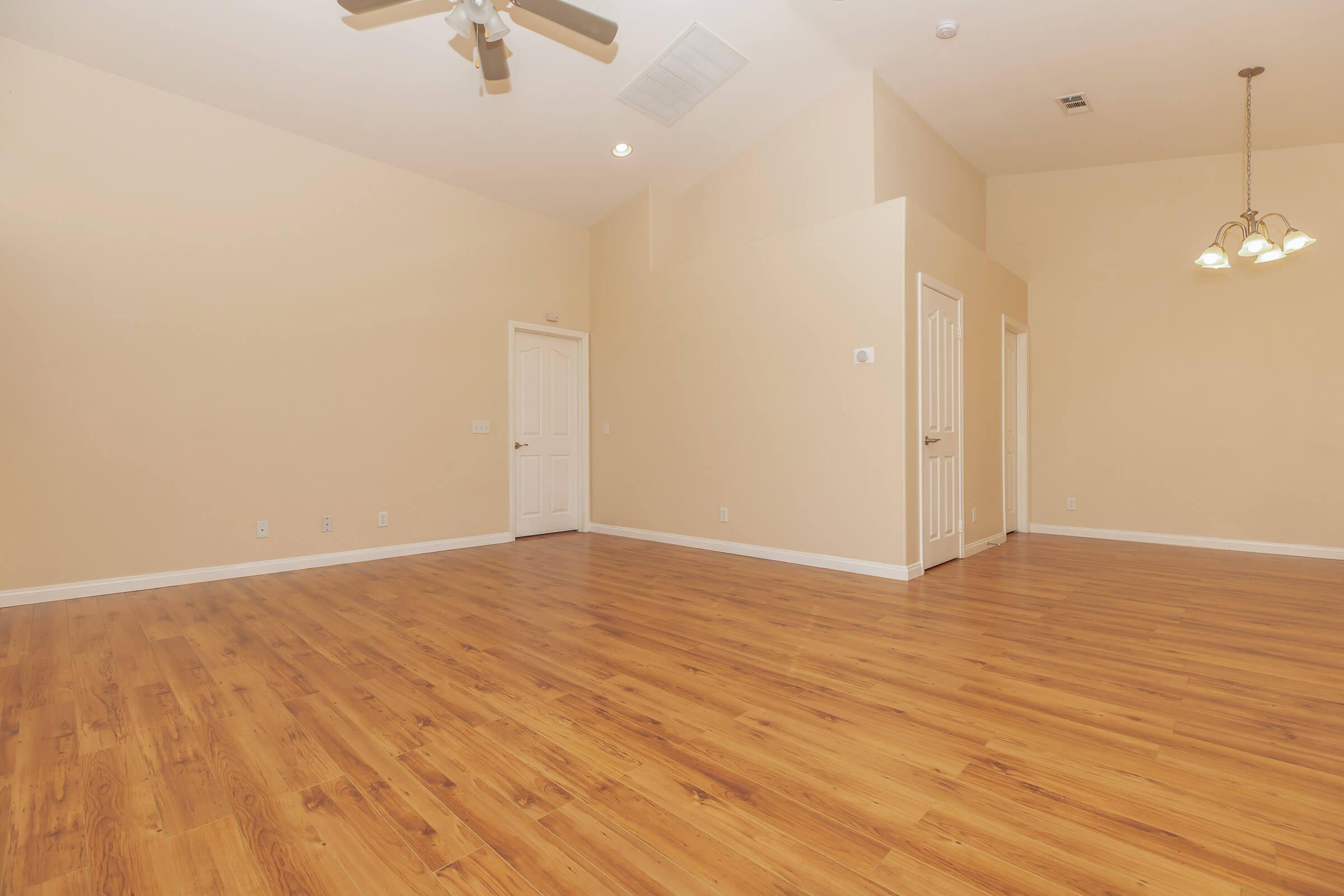 a room with a wood floor