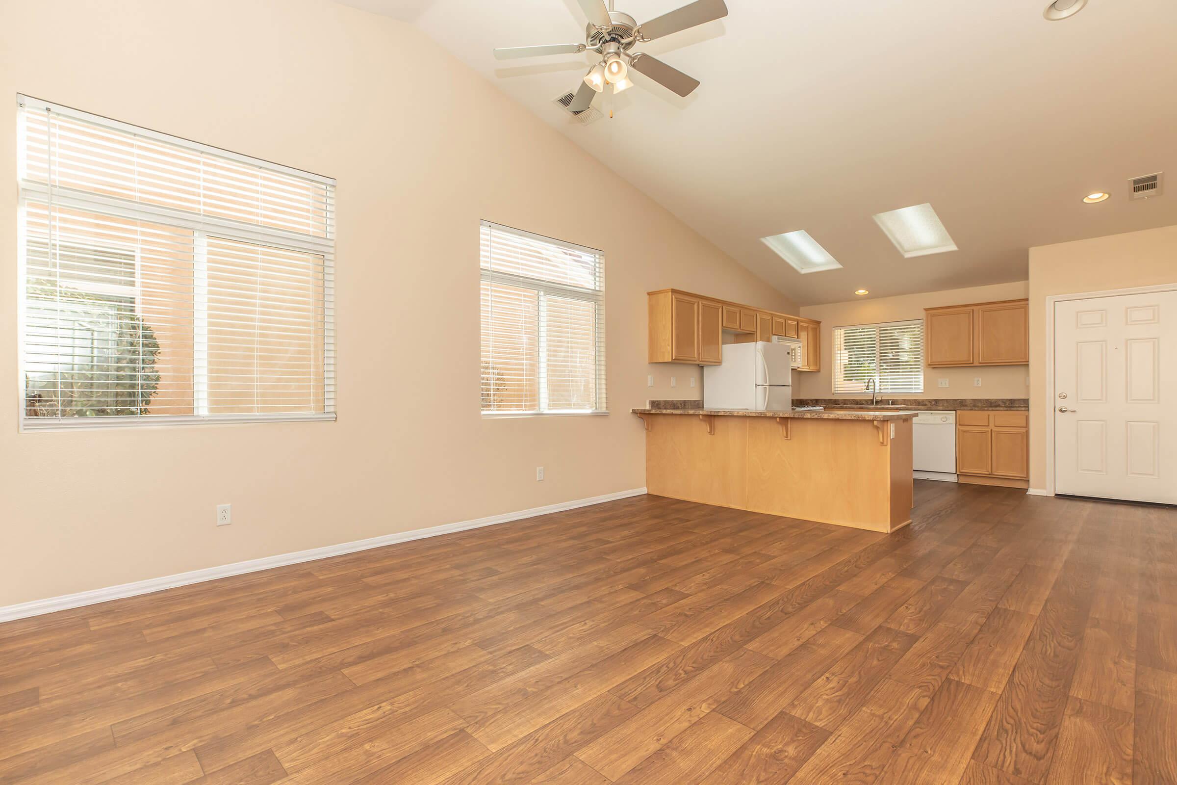 a room with a wood floor