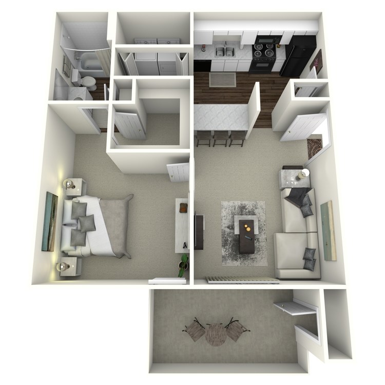 Floor plan image of 1x1 629