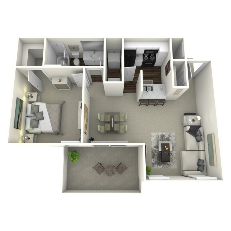 Floor plan image of 1x1 691