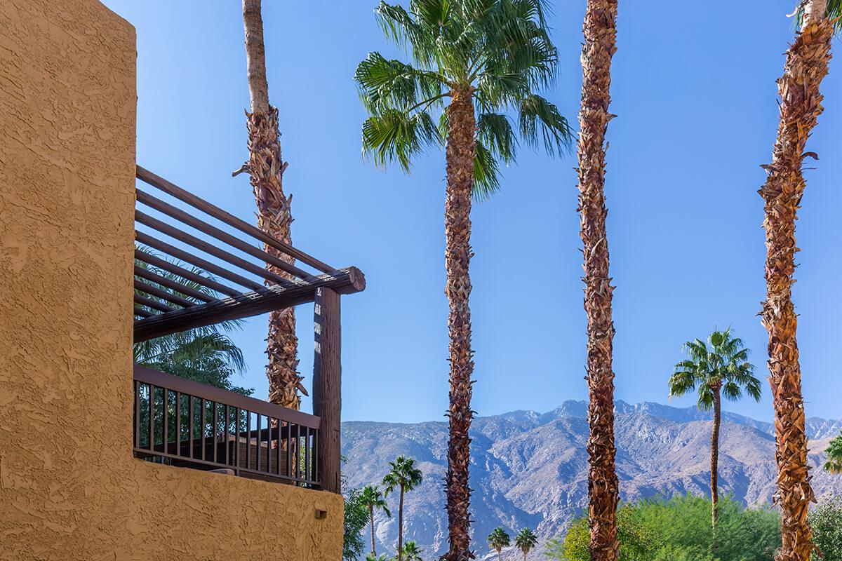 Palos Verdes Villas community building overlooking mountains