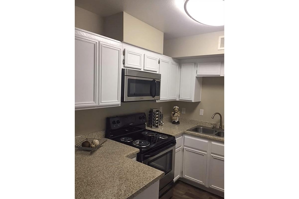 Kitchen with white cabinets